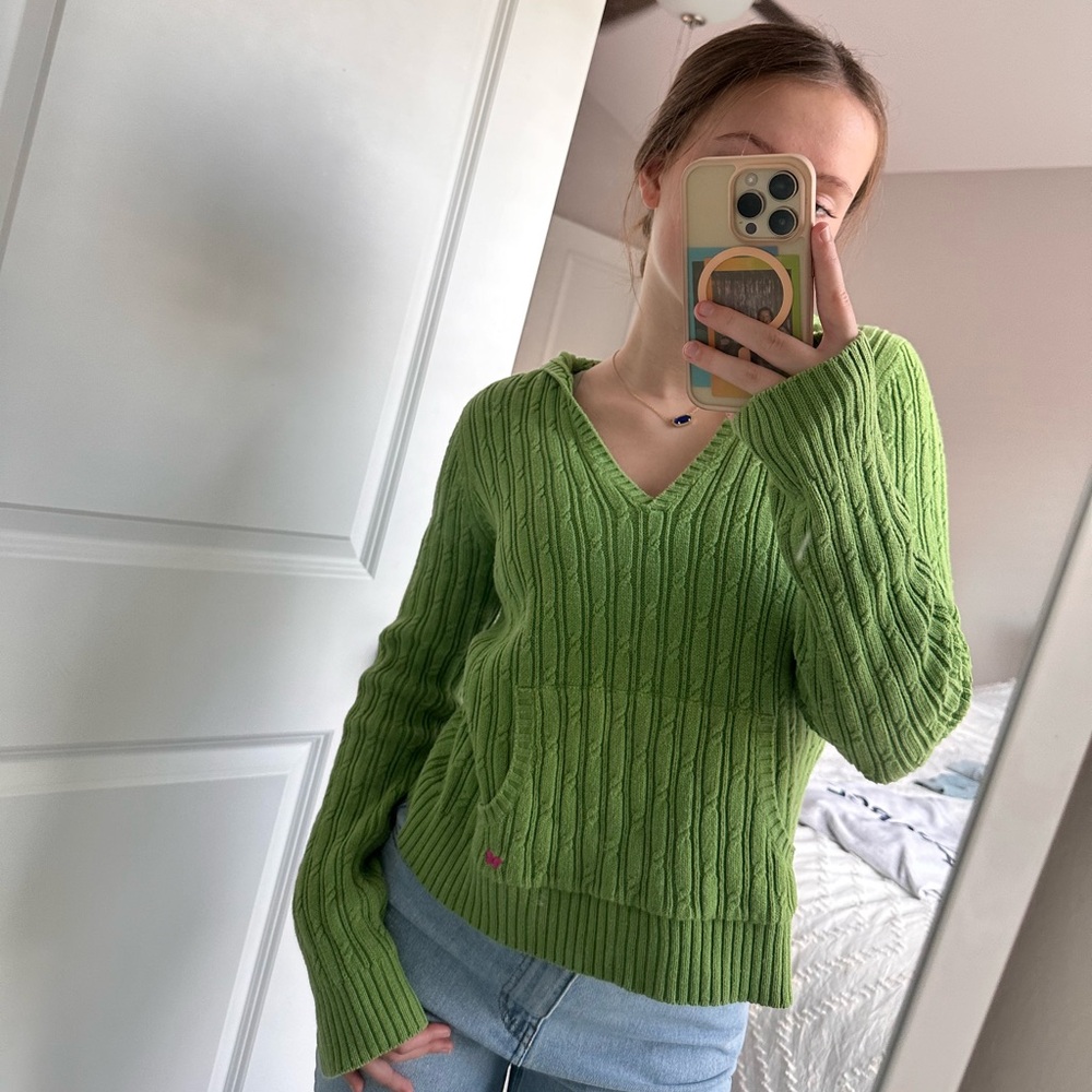 Aeropostale green sweater with a hood!
